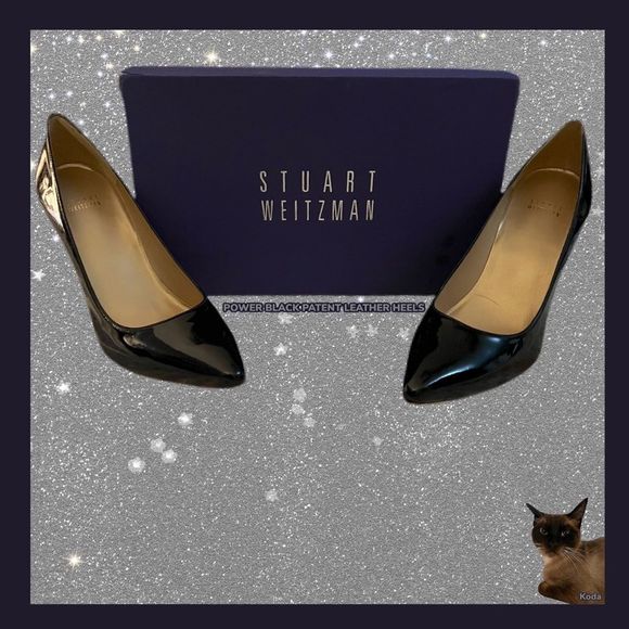 NWT $450* Stuart Weitzman | Power | Black Patent Leather | Heels | Size 9.5 - Picture 1 of 11